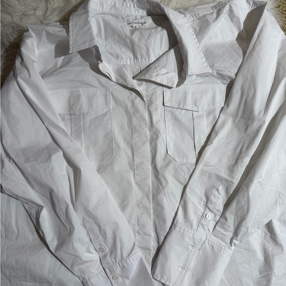 Good American White Button-Up Down Shirt Size 5 Long Sleeves Work Clothes - Picture 2 of 8